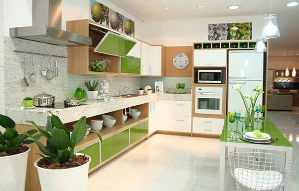 Trang trí cây xanh cho không gian bếp